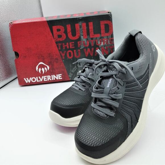 WOLVERINE Women's Work Shoes Size 8 Construction Medium Gray  Bolt Dura Shocks - Picture 1 of 11